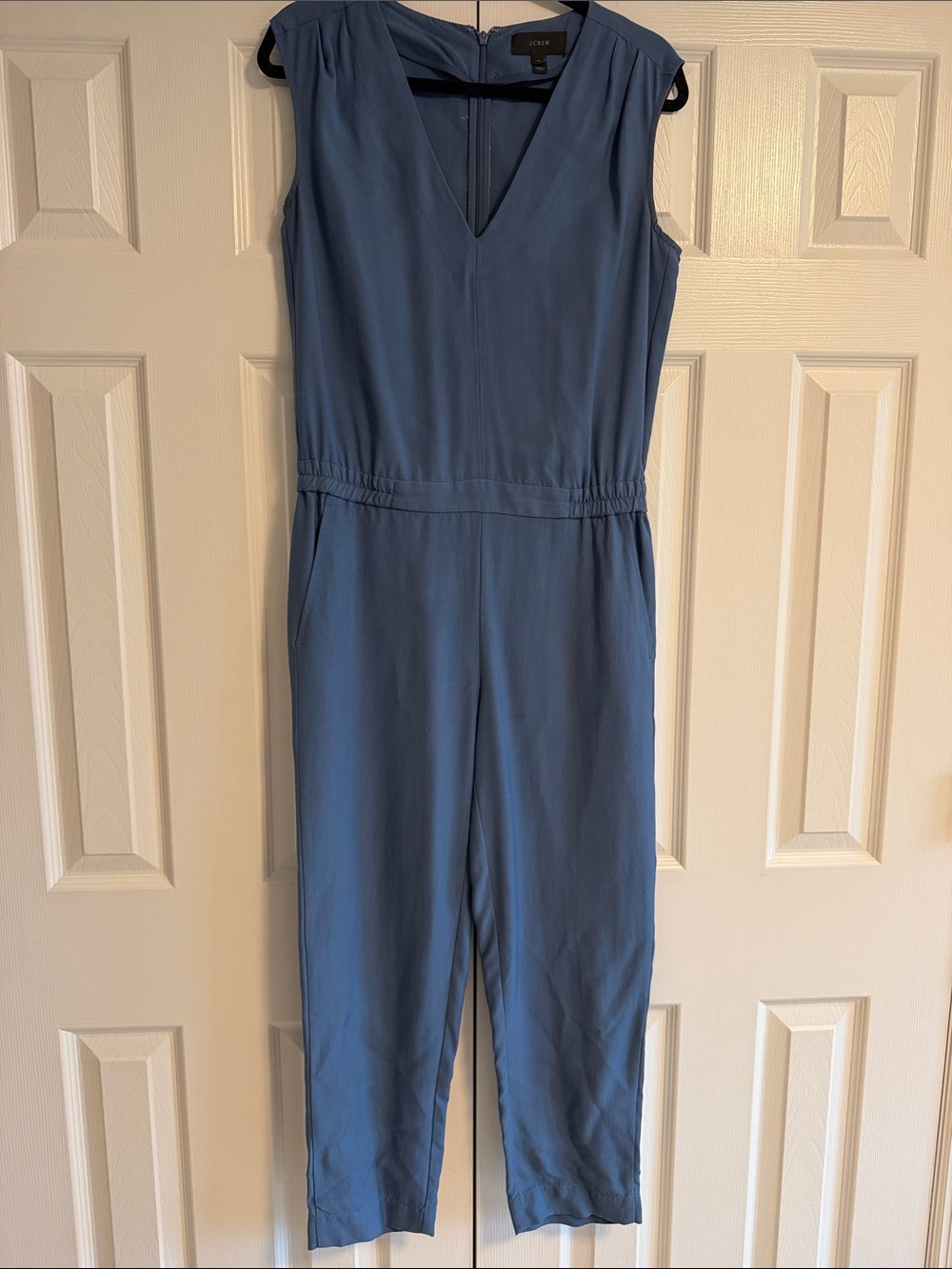 J.Crew Women’s Size 4 Blue Sleeveless V-Neck Jumpsuit